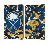 Head Case Designs Officially Licensed NHL Camouflage Buffalo Sabres Leather Wallet Case Compatible With Apple iPad Air 13 2024/2025