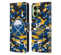 Head Case Designs Officially Licensed NHL Camouflage Buffalo Sabres Leather Wallet Case Compatible With Apple iPhone 17