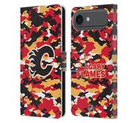 Head Case Designs Officially Licensed NHL Camouflage Calgary Flames Leather Wallet Case Compatible With Apple iPhone 17 Air