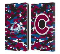 Head Case Designs Officially Licensed NHL Camouflage Colorado Avalanche Leather Wallet Case Compatible With Amazon Fire 7 2022