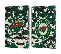 Head Case Designs Officially Licensed NHL Camouflage Minnesota Wild Leather Wallet Case Compatible With Apple iPad Air 13 2024/2025