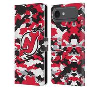 Head Case Designs Officially Licensed NHL Camouflage New Jersey Devils Leather Wallet Case Compatible With Apple iPhone 17 Air