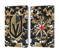 Head Case Designs Officially Licensed NHL Camouflage Vegas Golden Knights Leather Wallet Case Compatible With Apple iPad Air 13 2024/2025