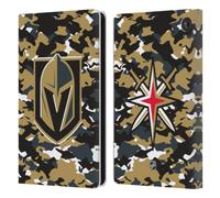 Head Case Designs Officially Licensed NHL Camouflage Vegas Golden Knights Leather Wallet Case Compatible With Amazon Fire 7 2022
