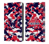 Head Case Designs Officially Licensed NHL Camouflage Washington Capitals Leather Wallet Case Compatible With Amazon Fire 7 2022