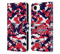 Head Case Designs Officially Licensed NHL Camouflage Washington Capitals Leather Wallet Case Compatible With Apple iPhone 16e