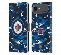 Head Case Designs Officially Licensed NHL Camouflage Winnipeg Jets Leather Wallet Case Compatible With Apple iPhone 17 Air