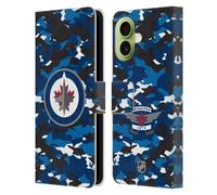 Head Case Designs Officially Licensed NHL Camouflage Winnipeg Jets Leather Wallet Case Compatible With Apple iPhone 17