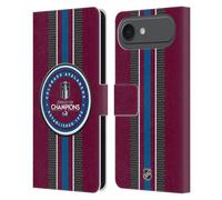 Head Case Designs Officially Licensed NHL Colorado Avalanche Puck Pattern 2022 Stanley Cup Champions Leather Wallet Case Compatible With Apple iPhone 17 Air