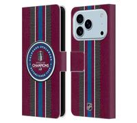 Head Case Designs Officially Licensed NHL Colorado Avalanche Puck Pattern 2022 Stanley Cup Champions Leather Wallet Case Compatible With Apple iPhone 17 Pro
