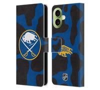 Head Case Designs Officially Licensed NHL Cow Pattern Buffalo Sabres Leather Wallet Case Compatible With Apple iPhone 17