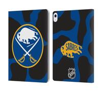 Head Case Designs Officially Licensed NHL Cow Pattern Buffalo Sabres Leather Wallet Case Compatible With Apple iPad Air 13 2024/2025