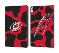 Head Case Designs Officially Licensed NHL Cow Pattern Carolina Hurricanes Leather Wallet Case Compatible With Apple iPad Air 13 2024/2025