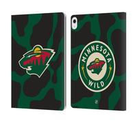 Head Case Designs Officially Licensed NHL Cow Pattern Minnesota Wild Leather Wallet Case Compatible With Apple iPad Air 13 2024/2025
