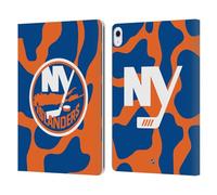 Head Case Designs Officially Licensed NHL Cow Pattern New York Islanders Leather Wallet Case Compatible With Apple iPad Air 13 2024/2025