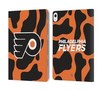 Head Case Designs Officially Licensed NHL Cow Pattern Philadelphia Flyers Leather Wallet Case Compatible With Apple iPad Air 13 2024/2025