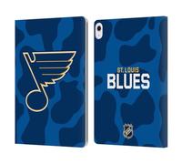 Head Case Designs Officially Licensed NHL Cow Pattern St Louis Blues Leather Wallet Case Compatible With Apple iPad Air 13 2024/2025