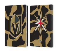 Head Case Designs Officially Licensed NHL Cow Pattern Vegas Golden Knights Leather Wallet Case Compatible With Amazon Kindle Paperwhite 6