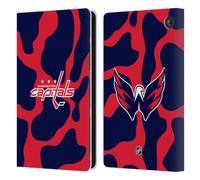 Head Case Designs Officially Licensed NHL Cow Pattern Washington Capitals Leather Wallet Case Compatible With Amazon Fire 7 2022