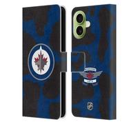 Head Case Designs Officially Licensed NHL Cow Pattern Winnipeg Jets Leather Wallet Case Compatible With Apple iPhone 17
