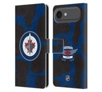 Head Case Designs Officially Licensed NHL Cow Pattern Winnipeg Jets Leather Wallet Case Compatible With Apple iPhone 17 Air