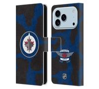 Head Case Designs Officially Licensed NHL Cow Pattern Winnipeg Jets Leather Wallet Case Compatible With Apple iPhone 17 Pro