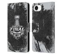 Head Case Designs Officially Licensed NHL Distressed 2021 Stanley Cup Final Leather Wallet Case Compatible With Apple iPhone 16e