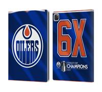 Head Case Designs Officially Licensed NHL Edmonton Oilers Jersey 2024 Stanley Cup Champions Leather Wallet Case Compatible With Apple iPad Pro 12.9 2020/2021/2022