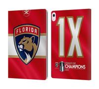 Head Case Designs Officially Licensed NHL Florida Panthers Jersey 2024 Stanley Cup Champions Leather Wallet Case Compatible With Apple iPad Air 13 2024/2025