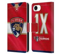 Head Case Designs Officially Licensed NHL Florida Panthers Jersey 2024 Stanley Cup Champions Leather Wallet Case Compatible With Apple iPhone 16e