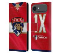 Head Case Designs Officially Licensed NHL Florida Panthers Jersey 2024 Stanley Cup Champions Leather Wallet Case Compatible With Apple iPhone 17 Air