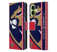 Head Case Designs Officially Licensed NHL Florida Panthers Oversized 2025 Stanley Cup Champions Leather Wallet Case Compatible With Apple iPhone 17