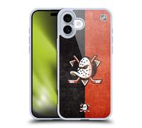 Head Case Designs Officially Licensed NHL Half Distressed Anaheim Ducks Gel Case [Military Grade Protection] Compatible with Apple iPhone 16 Plus and Compatible with MagSafe