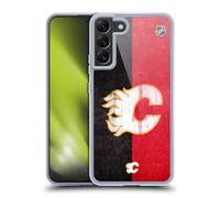 Head Case Designs Officially Licensed NHL Half Distressed Calgary Flames Gel Case [Military Grade Protection] Compatible with Samsung Galaxy S22+ 5G and Compatible with MagSafe