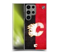 Head Case Designs Officially Licensed NHL Half Distressed Calgary Flames Hard Back Case Compatible With Samsung Galaxy S24 Ultra 5G