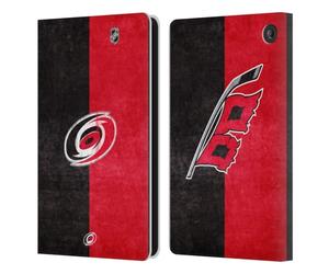 Head Case Designs Officially Licensed NHL Half Distressed Carolina Hurricanes Leather Wallet Case Compatible With Amazon Fire 7 2022