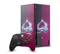 Head Case Designs Officially Licensed NHL Half Distressed Colorado Avalanche Game Console Wrap and Game Controller Skin Bundle Compatible With Xbox Series X