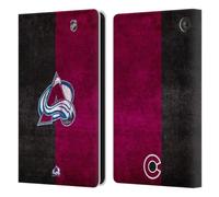 Head Case Designs Officially Licensed NHL Half Distressed Colorado Avalanche Leather Wallet Case Compatible With Amazon Fire 7 2022