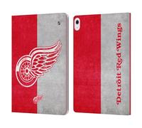 Head Case Designs Officially Licensed NHL Half Distressed Detroit Red Wings Leather Wallet Case Compatible With Apple iPad Air 13 2024/2025