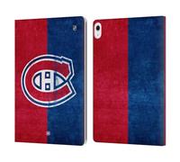Head Case Designs Officially Licensed NHL Half Distressed Montreal Canadiens Leather Wallet Case Compatible With Apple iPad Air 13 2024/2025