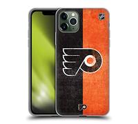Head Case Designs Officially Licensed NHL Half Distressed Philadelphia Flyers Gel Case [Military Grade Protection] Compatible with Apple iPhone 11 Pro Max and Compatible with MagSafe