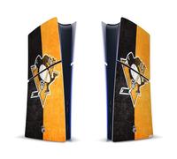 Head Case Designs Officially Licensed NHL Half Distressed Pittsburgh Penguins Vinyl Sticker Gaming Skin Decal Cover Compatible With Sony PlayStation 5 PS5 Slim Digital Edition Console