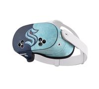 Head Case Designs Officially Licensed NHL Half Distressed Seattle Kraken Vinyl Sticker Skin Decal Cover Compatible With Meta Quest 3S