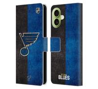 Head Case Designs Officially Licensed NHL Half Distressed St Louis Blues Leather Wallet Case Compatible With Apple iPhone 17