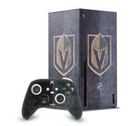 Head Case Designs Officially Licensed NHL Half Distressed Vegas Golden Knights Game Console Wrap and Game Controller Skin Bundle Compatible With Xbox Series X