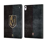 Head Case Designs Officially Licensed NHL Half Distressed Vegas Golden Knights Leather Wallet Case Compatible With Apple iPad Air 13 2024/2025