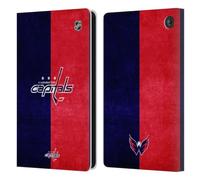Head Case Designs Officially Licensed NHL Half Distressed Washington Capitals Leather Wallet Case Compatible With Amazon Fire 7 2022