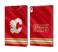 Head Case Designs Officially Licensed NHL Jersey Calgary Flames Leather Wallet Case Compatible With Apple iPad Air 13 2024/2025