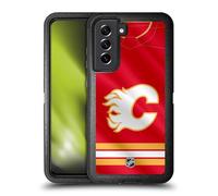 Head Case Designs Officially Licensed NHL Jersey Calgary Flames Ultra-Armoured Shockproof Case [Military Grade Protection] Compatible With Samsung Galaxy S21 FE 5G