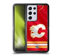 Head Case Designs Officially Licensed NHL Jersey Calgary Flames Ultra-Armoured Shockproof Case [Military Grade Protection] Compatible With Samsung Galaxy S21 Ultra 5G